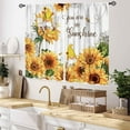 thumbnail image 2 of Sunflower Curtains for Kitchen, Rusitc Country Gnome Yellow Flowers on Wooden Printed Farmhouse Style Rod Pocket Bedroom Living Room Small Short Window Curtains 2 Panels, 55x39 Inch, 2 of 4