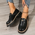 thumbnail image 5 of Wowcloth Women's Fashion Loafers – Round Toe with Metal Buckle, Glossy Finish British Style Casual Shoes for Versatile Wear, 5 of 9
