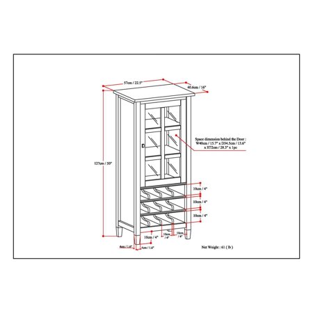 Simpli Home - Warm Shaker High Storage Wine Rack - Tobacco Brown