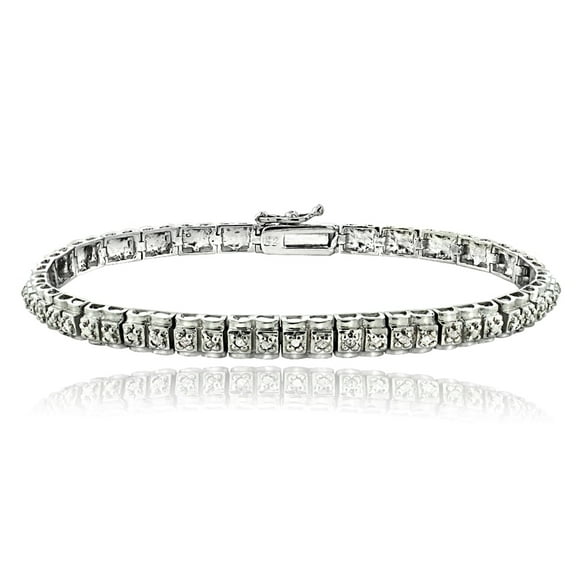 0.50ct Diamond Studded Silver Tone Tennis Bracelet