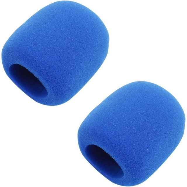 HUGFEGWE 2Pcs Microphone Cover Sponge Foam Mic Cover Handheld Microphone Windscreen Protector Mic Foam Cover Filter Blue for Karaoke DJ, KTV, Broadcasting CJB91-111749