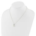 thumbnail image 3 of Diamond2Deal 925 Sterling Silver Polished CZ and Simulated Pearl Necklace for Women 18", 3 of 6