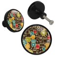 thumbnail image 2 of 4 Pcs Robot and monsters Knobs for Kitchen Cabinet Cupboard Dresser Bookcase Drawer Pulls Handles Round Home Decor, 2 of 5
