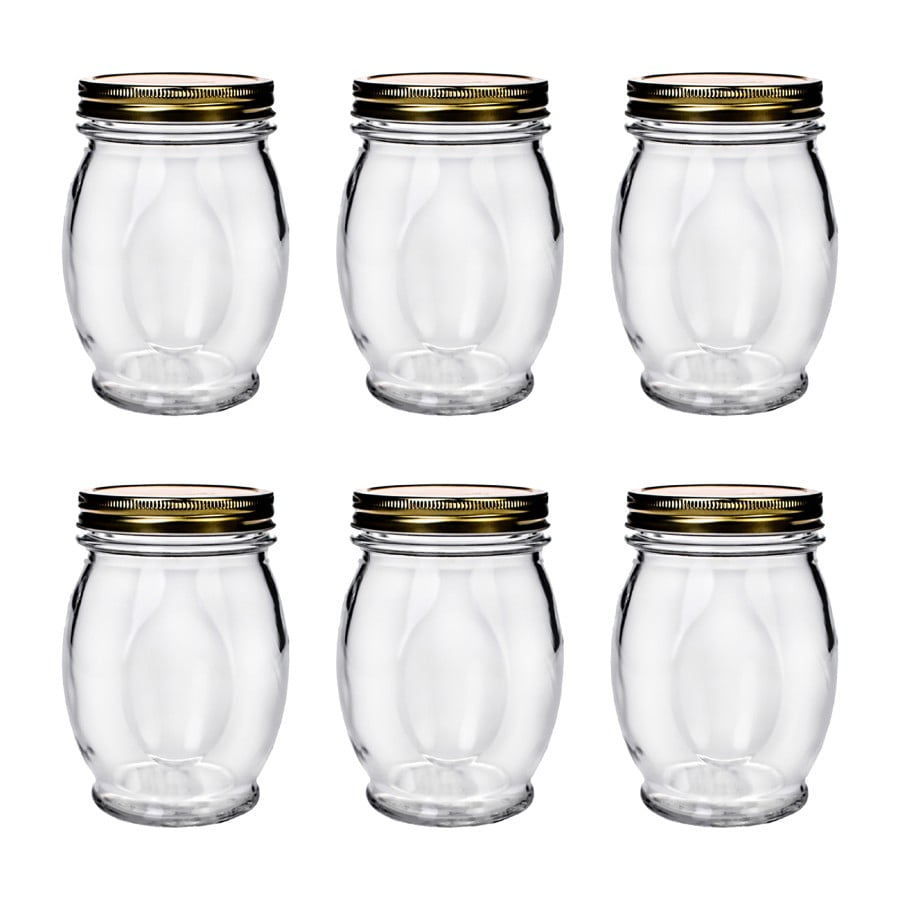 Amici Orto 27.5 oz. Italian Canning Jars, Set of 6 Metal ScrewOn