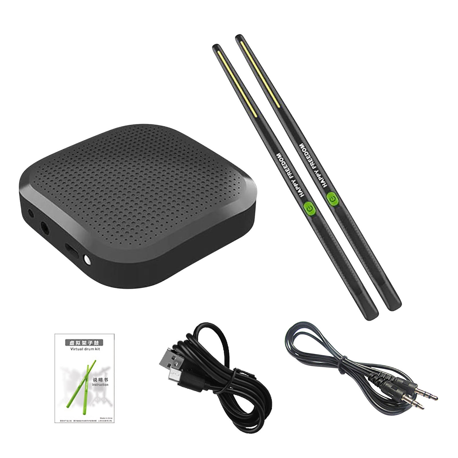 Virtual Electronic Drum Set, Air Drum Sticks Set, Electric Drumsticks, Air Drum with Drumsticks, Bluetooth and 8 Sounds, Electric Tabletop Drum Set Machine for Beginners Adults Kids Gift (Black)