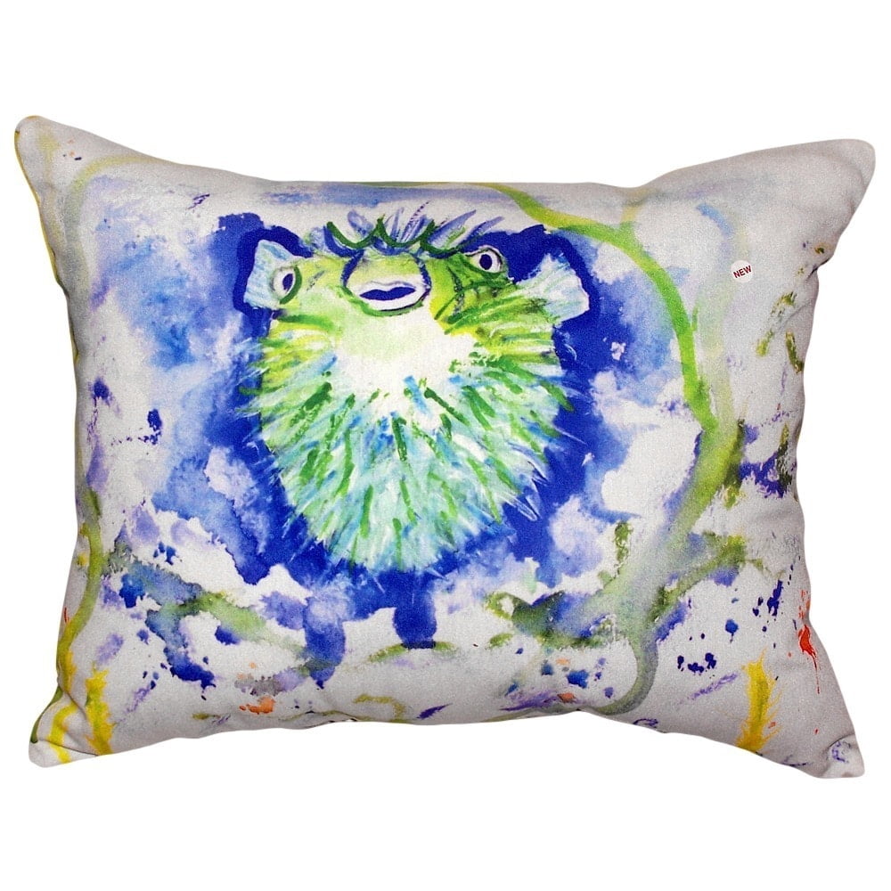 Betsy Drake Interiors Spiney Puffer Indoor Outdoor Lumbar Pillow Walmart Com Walmart Com