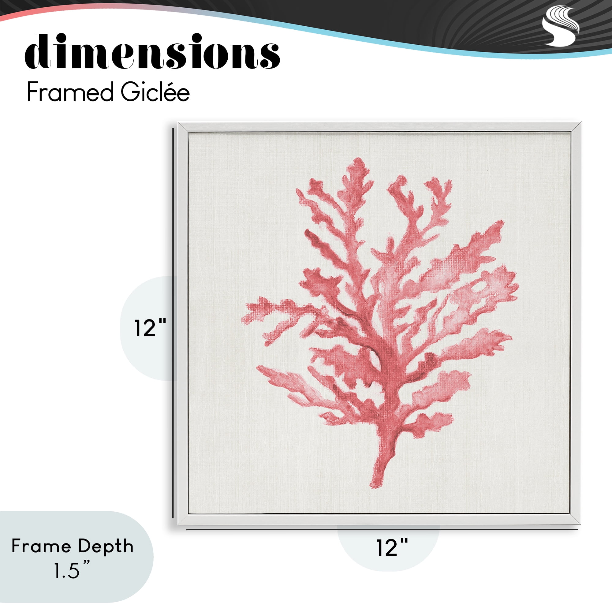 Stupell Industries Rosy Pink Coral Branch White Framed Giclee Art, design by Janet Tava