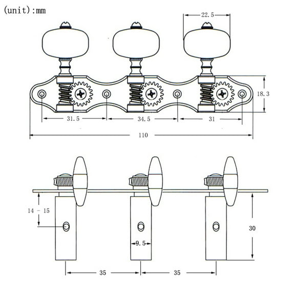2 Planks Classical Guitar Tuning Peg Acoustic Tuners 1:18 Key 3 Left Right Guitars Knobs Replacement