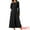 Black, variant on DARING DIVA Long Button Fit Long Sleeve Flowy A-Line Maxi Dress S Black
