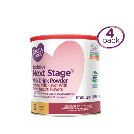 Parent's Choice Toddler Next Stage GMO-Free No Preservatives No Artificial Colors Powder Toddler Formula, 24 oz Canister (4)