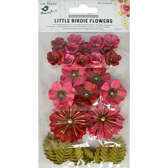 Little Birdie Renae Paper Flower 27/Pkg-Candy Mix