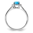thumbnail image 4 of Auriga Fine Jewelry 925 Sterling Silver Rhodium Blue Topaz & Diamond Ring for Women Size- 10, 4 of 6