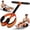 Orange, variant on UNLLLL Pedal Resistance Band with Handles, 6 Tube Elastic Workout Equipment, Multifunction Foot Pedal Exerciser, for Stretching Yoga Pilates Strength Training (Pink)