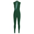 thumbnail image 4 of Fldy Womens Sparkly Rhinestone Gymnastics Romper Sleeveless Unitard for Rhythmic Dance Competition Dark Green L, 4 of 6