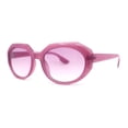 thumbnail image 2 of Mod Womens Oval Dimensional Beveled Plastic Sunglasses All Purple, 2 of 4
