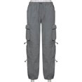 thumbnail image 3 of Pantalones Pantalón cargo para mujer Pantalones de hip hop de ajuste holgado Traje de calle vintage (Gris S) Cgtredaw Gris T S para Mujer, 3 of 9