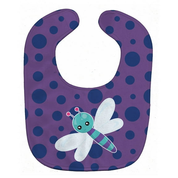 Dragonfly on Purple Polkadots Baby Bib