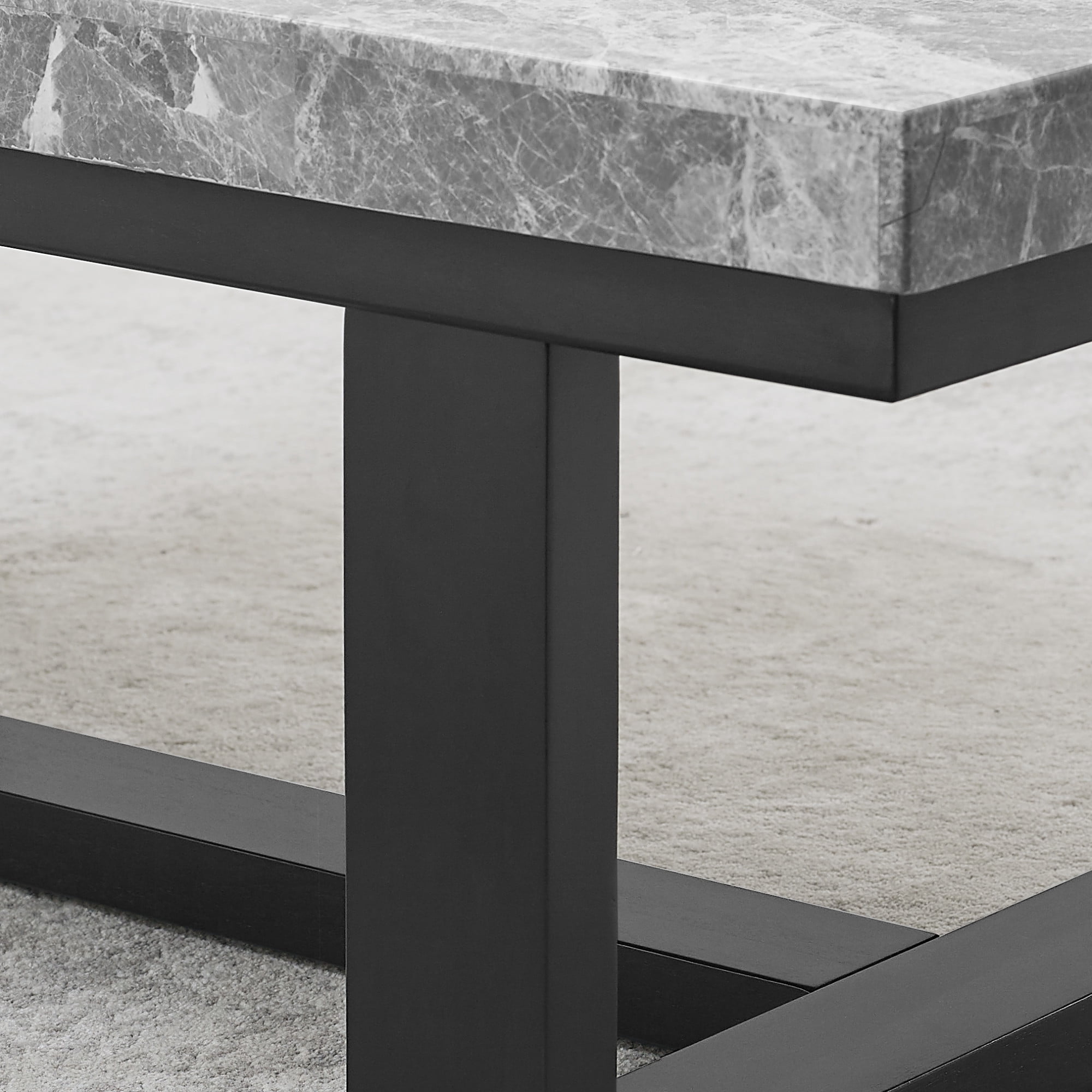 Steve Silver Lucca Gray Marble Top Rectangle Coffee Table