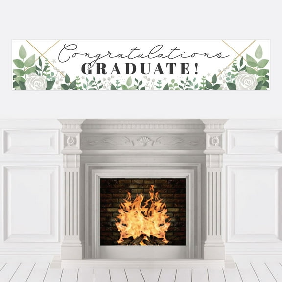 Big Dot of Happiness Boho Botanical Graduate - Greenery Graduation Decorations Party Banner