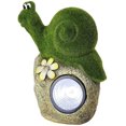 thumbnail image 4 of Solar Powered Garden Snail On Rock Sculpture in Flocked Artificial Grass Decorative Sculpture 13.5 Inches, 4 of 4