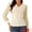 Beige, variant on DARING DIVA Women's Long Sleeve V Neck Swiss Dot Mesh Sleeve Blouses S Beige