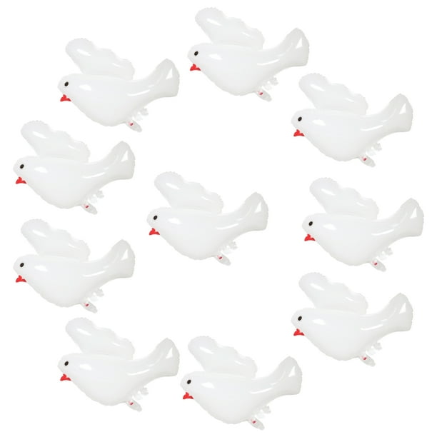 GOOHOCHY 10 globos de paloma blanca para conmemorar palomas, decoraciones para bodas, compromisos y fiestas. Globos de paloma de la paz para cumpleaños y accesorios de fiesta.