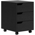 thumbnail image 1 of Black 3-Drawer File Cabinet with Wheels - Mobile Office Storage & Printer Stand for Home & Study - Compact Vertical Filing Cabinet (19.7" x 15.7" x 22.6"), 1 of 7