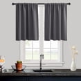 thumbnail image 6 of Fmxomd Thermal Short Blackout Curtains for Small Window - Darkening Curtains for Living Room Bedroom Kitchen - W29.9xL36 Inch Set of 2 Panels - Dark Gray, 6 of 6