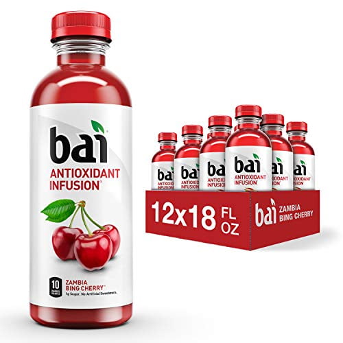 Bai Flavored Water, Zambia Bing Cherry, Antioxidant Infused Drinks, 18
