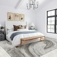 thumbnail image 2 of Abstract Grey Swirl Area Rugs, Ombre Gray Brown Design Carpet, Non Slip Low Pile Washable Indoor Rug for Living Room Bedroom Gameroom Study Office Entrance Foyer 3x5ft, 2 of 8