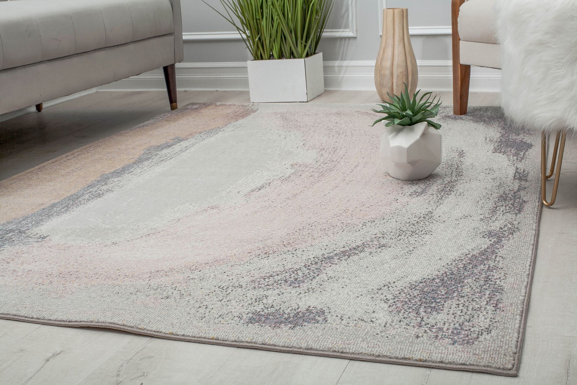 Rugs America Melyna MA20A Brush Stroke Contemporary Abstract Area Rug, 2'6" x 4'