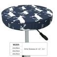 thumbnail image 4 of Round Bar Stool Seat Covers, Aesthetic reindeer moose navyblue Elastic Round Chair Cover Stool Seat Slipcover Bar Stool Cushions Round Pad for 12-14 inch, 4 of 7