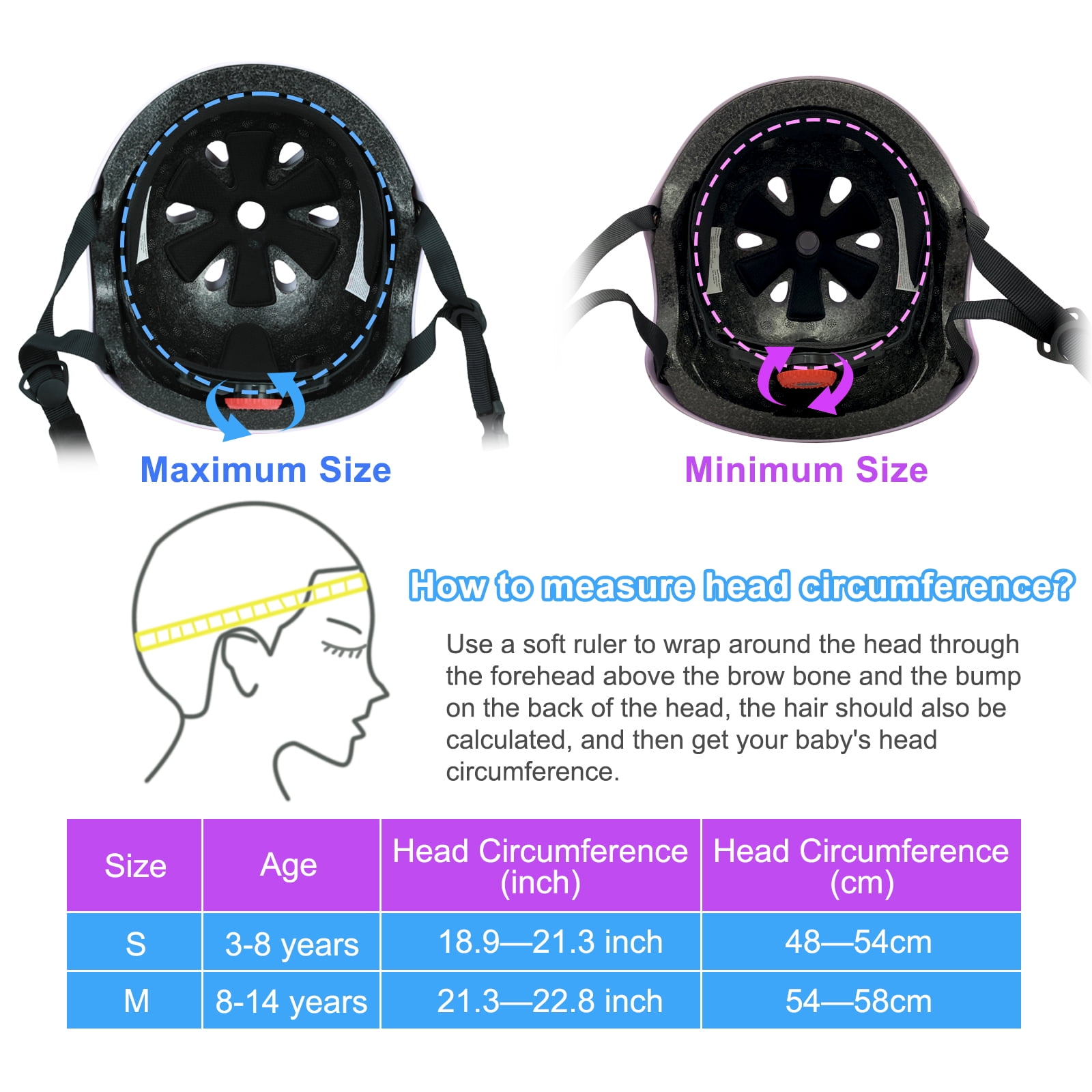 YouLoveIt Children Bike Helmet Children Sport Protective Gear Set with Knee Pads Elbow Pads Wrist Guards Youth Skateboard Helmet For Boys Girls Toddler Helmet