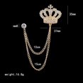 thumbnail image 4 of Rhinestone Crown Long Chain Brooch.Gold Silver Tassel Brooch Pin,Retro Crystal Suit Pins Collar Coat Pin for Men's Accessories Pin Husband Gifts, 4 of 12