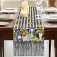 thumbnail image 3 of Table Runners 120 Inches Long Dress Scarves, Farm Animals Sunflowers Farmhouse Coffee/Dining/Kitchen Table Runner for Living Room, Black White Checkered Plaid 13x120 Inch, 3 of 9