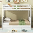 thumbnail image 3 of THOWDEE Wood Twin over Full Bunk Bed with Hydraulic Lift up Storage and Ladder, Can Be Divided into 2 Separate Platform Bed, White, 3 of 9