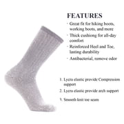 SOLAX Mens Merino Wool Hiking Socks Outdoor Full Cushion Warm Trail Crew Socks 2 Pairs (LG DK. Grey166)