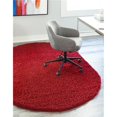 thumbnail image 1 of Unique Loom 3151395 5 x 8 Pi Shag Solide Tapis Ovale&44; Rouge Cerise, 1 of 2