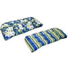 Wicker Settee Cushion, Bl/yl