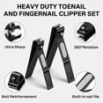 thumbnail image 5 of Behome Nail Clippers Set, Ultra Sharp Stainless Steel Fingernail & Toenails Clipper and Nail File with Tin Case, Black, 5 of 7