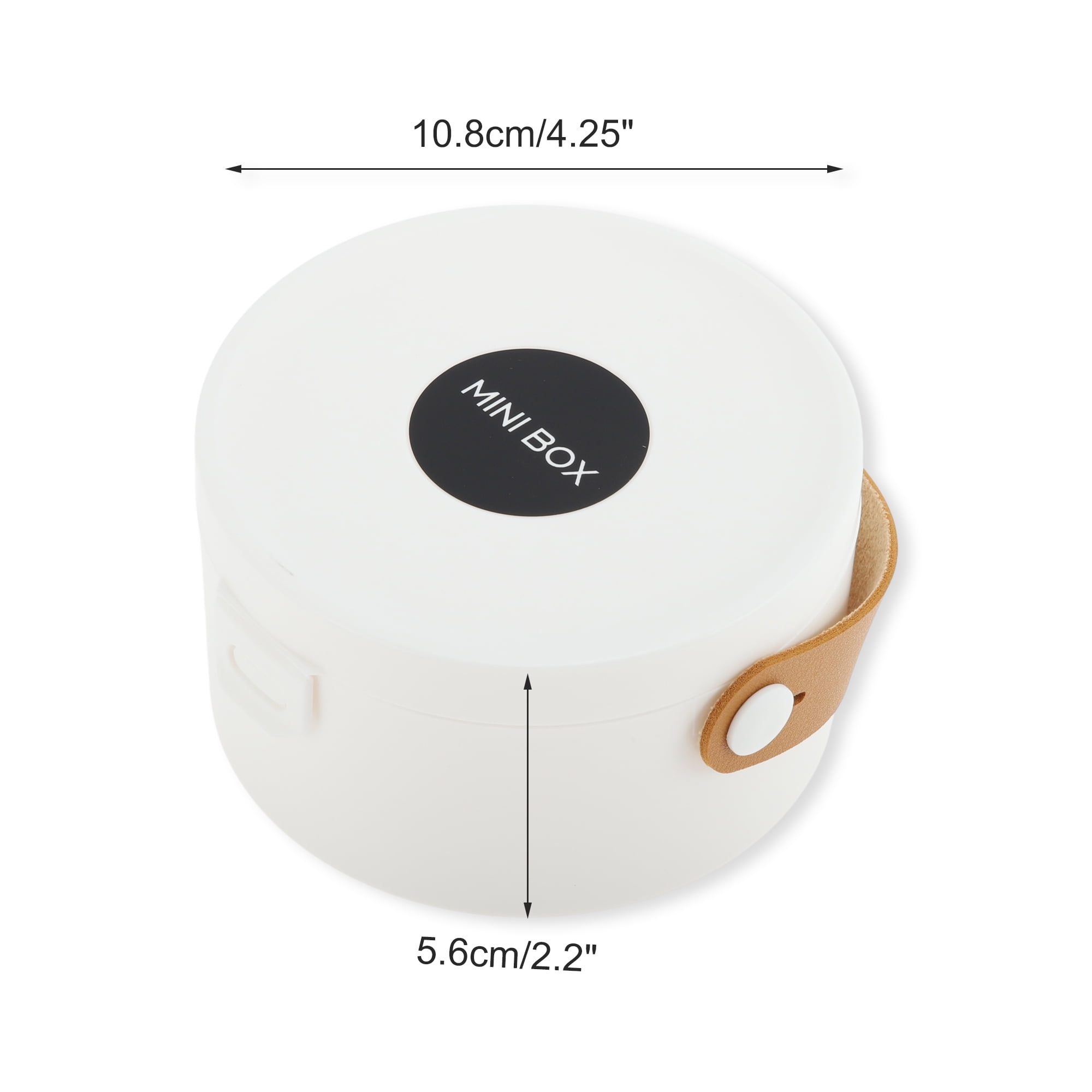Unique Bargains Round Single-Layer Multi-Function Jewelry Box Organizer White