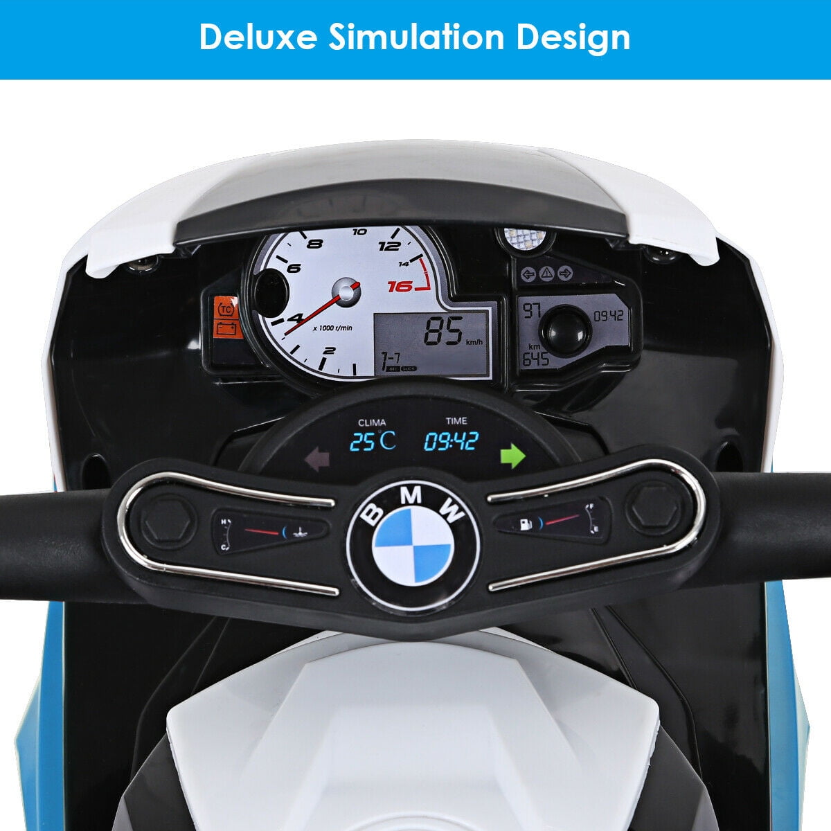 Topbuy 3 Wheels Bicycle 6V Electric Kids Ride On Motorcycle BMW Licensed Car w/ Music&Light Blue