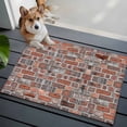 thumbnail image 3 of 2x3 Ft Entryway Area Rug, Red Brick Wall Kitchen Rug Runner Washable Floor Mat, Vintage Farmhouse Stone Rocks Geometric Print Non Slip Indoor Door Mat Throw Carpet for Bathroom Living Room Bedroom, 3 of 8