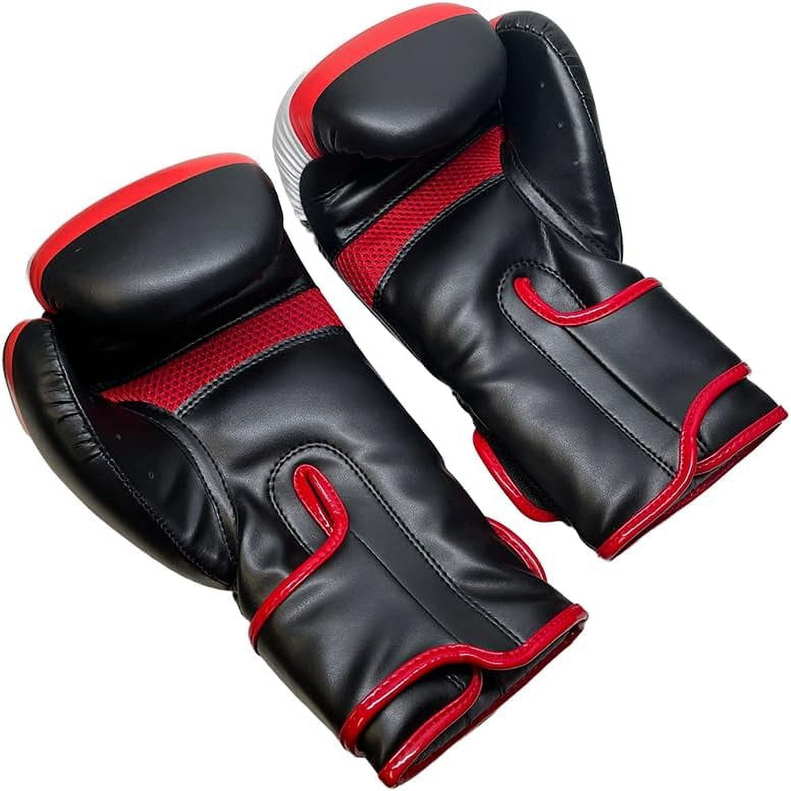 Invincible Fight Gear Standard Leather Hook and Loop Training Boxing Gloves in Ideal for Boxing, Kickboxing, Muay Thai, MMA for Men Women and Kids