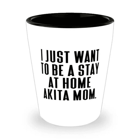 

Epic Akita Dog I Just Want to Be a Stay at Home Akita Mom Birthday Shot Glass For Akita Dog