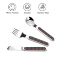 thumbnail image 3 of Rateoe Rainbow Houndstooth for Stainless Steel Kids Silverware Set - Child and Toddler Safe Flatware - Children's Knife, Fork And Spoon Set, 3 of 8