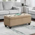 thumbnail image 3 of Convenience Concepts 18" Upholstered Fabric Storage Ottoman Bench in Beige, 3 of 6