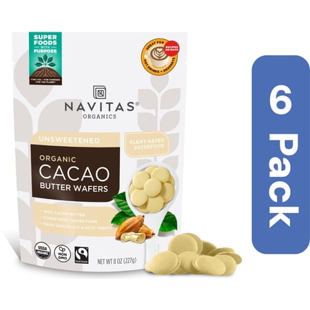 Navitas Organic Cacao Butter Wafers 8 oz (Pack Of 6)