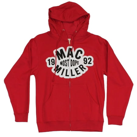 Mac Miller Mens Zip Up Hoodie Sweatshirt -Cloudy White Most Dope Since