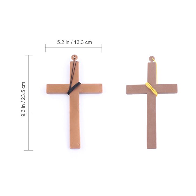 cross Exorcist Priest Monk Plastic Cross Crucifix Fancy Dress Necklace for Christmas (Black String)